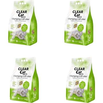 Clear Cat Sabunlu Topaklanan Doğal Bentonit İnce 10x4 lt Kedi Kumu