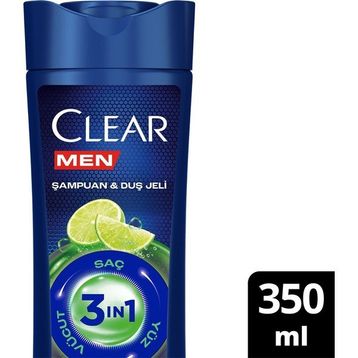 Clear Men 3in1 Yağlanma Karşıtı Lime Özü 350 ml Şampuan ve Duş Jeli