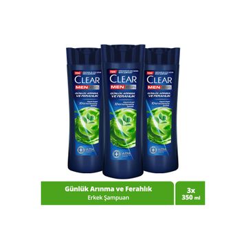 Clear Men Günlük Arınma ve Ferahlık 3x350 ml Şampuan