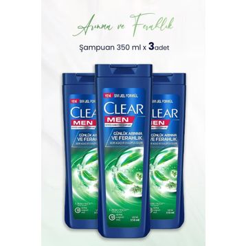 Clear Men Günlük Arınma ve Ferahlık 3x350 ml Şampuan