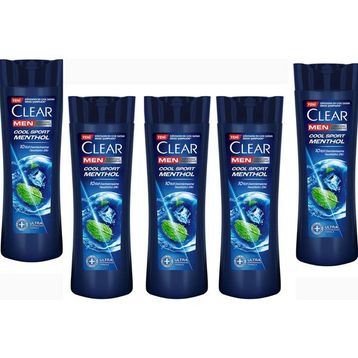 Clear Men Kepeğe Karşı Etkili Cool Sport Menthol Ferahlatıcı Mentol Etkisi 5x350 ml Şampuan