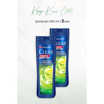 Clear Men Kepeğe Karşı Etkili Maksimum Ferahlık Limon Özlü 2x350 ml Şampuan