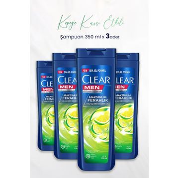 Clear Men Kepeğe Karşı Etkili Maksimum Ferahlık Limon Özlü 4x350 ml Şampuan
