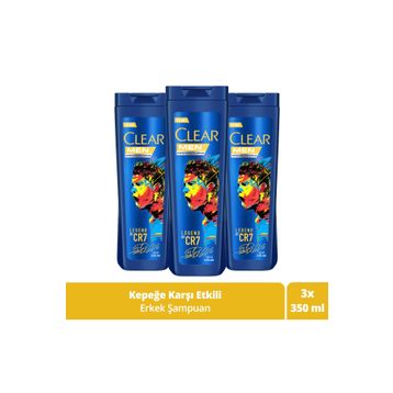 Clear Men Kepeğe Karşı Etkili Şampuan 3x325 ml Legend By Cr7 Cristiano Ronaldo Şampuan
