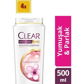 Clear Yumuşak Parlak Kiraz Çiçeği 600 ml x 4 Adet Şampuan