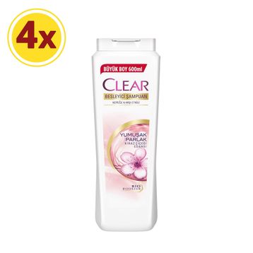 Clear Yumuşak Parlak Kiraz Çiçeği 600 ml x 4 Adet Şampuan