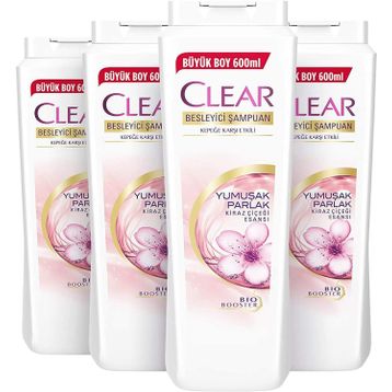Clear Yumuşak Parlak Kiraz Çiçeği 600 ml x 4 Adet Şampuan