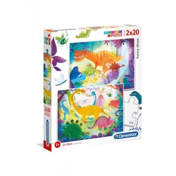 Clementoni Funny Dinos 2 x 20 Parça Puzzle