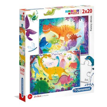 Clementoni Funny Dinos 2 x 20 Parça Puzzle