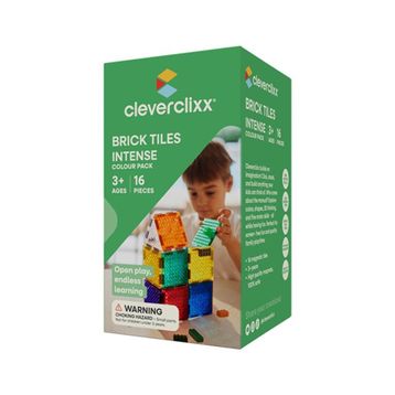 Cleverclixx Brick Tiles Pack Intense 16 Parça 3+ Yaş Manyetik Blok