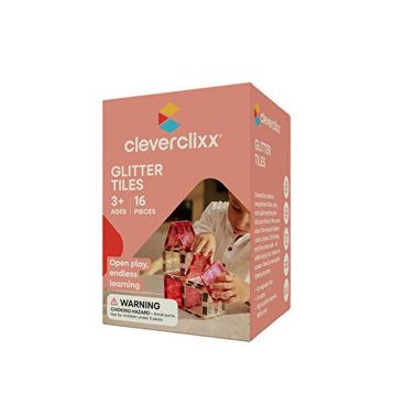 Cleverclixx Glitter Tiles Pack Pembe 14 Parça 3+ Yaş Manyetik Blok