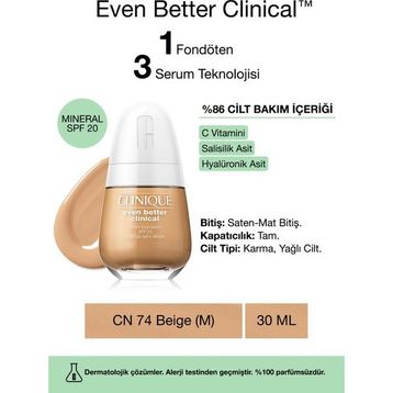 Clinique Even Better Clinical Serum SPF20 CN74 Beige 30 ml Fondöten