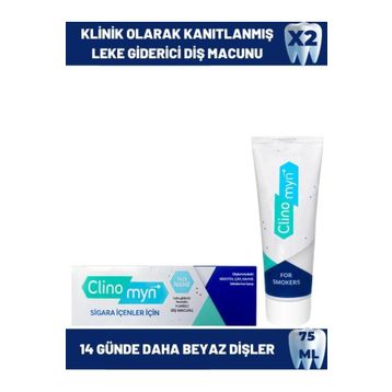Clinomyn 2x75 ml Sigara İçenler İçin Smokers Diş Beyazlatan Leke Giderici Diş Macunu