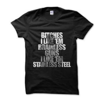 Clique Clothing Bitches Like em Beyinsiz Çelik Paslanmaz Siyah Erkek T-Shirt