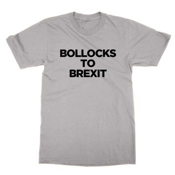 Clique Clothing Bollocks to Brexit Gri Erkek T-Shirt