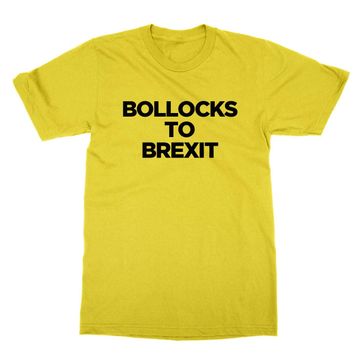 Clique Clothing Bollocks to Brexit Sarı Erkek T-Shirt