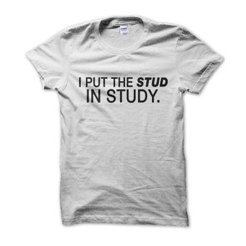 Clique Clothing I Put The Stud in Study Gri Erkek T-shirt