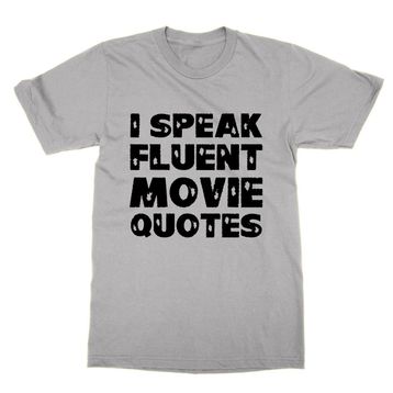 Clique Clothing I Speak Fluent Movie Quotes Gri Erkek T-shirt