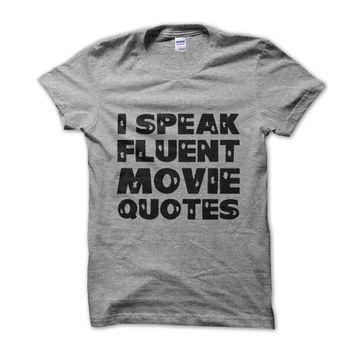 Clique Clothing I Speak Fluent Movie Quotes Gri Erkek T-shirt
