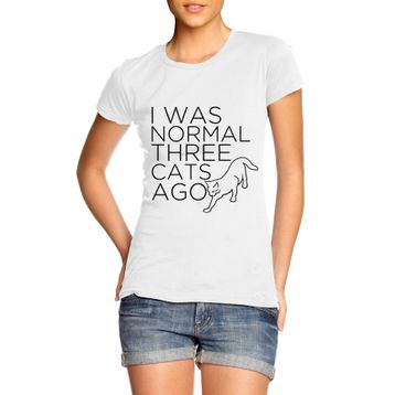 Clique Clothing I was Normal Three Cats Ago Beyaz Erkek T-shirt
