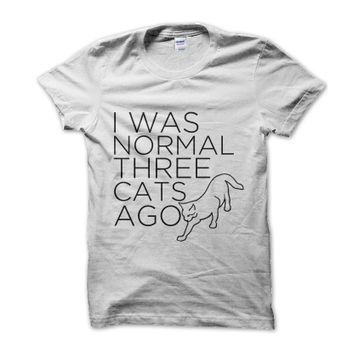 Clique Clothing I was Normal Three Cats Ago Beyaz Erkek T-shirt