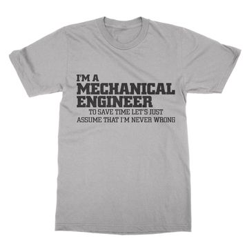 Clique Clothing I'm a Machine Engineer Lets Varsayalım Asla Yanlış Gri Erkek T-shirt