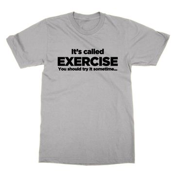 Clique Clothing It's Called Exercise You Gri Erkek T-shirt