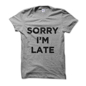 Clique Clothing Sorry Im Late Gri Erkek T-Shirt