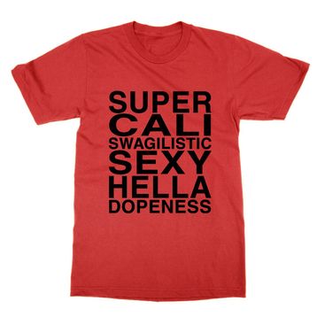 Clique Clothing Super Cali Swagilistic Seksi Hella Dopeness Kırmızı Erkek T-shirt