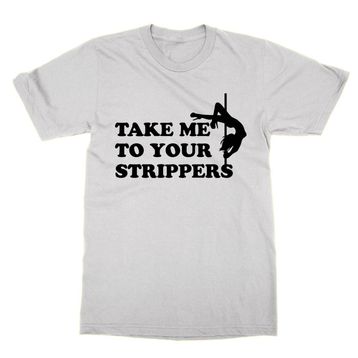 Clique Clothing Take Me To Your Strippers Beyaz Erkek T-shirt