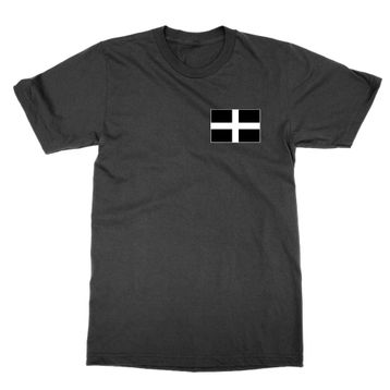 Cliquewear Cornwall Bayrağı Cepli Siyah Erkek T-shirt