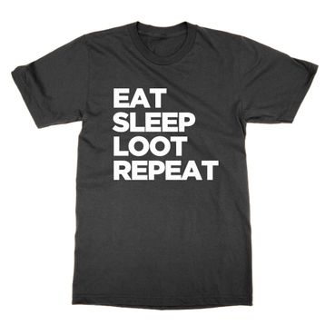 Cliquewear Eat Sleep Loot Repeat Siyah Erkek T-shirt
