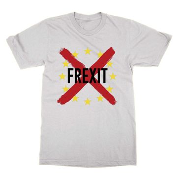 Cliquewear Frexit French Exit Europe France Out of EU Beyaz Erkek T-Shirt
