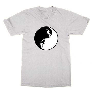 Cliquewear Kaya Tırmanışı Yin ve Yang Beyaz Erkek T-shirt