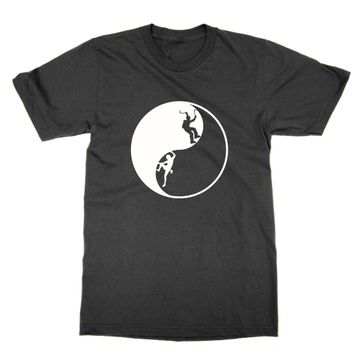Cliquewear Kaya Tırmanışı Yin ve Yang Siyah Erkek T-shirt