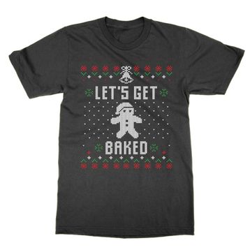 Cliquewear Let's Get Baked Christmas Siyah Erkek T-shirt