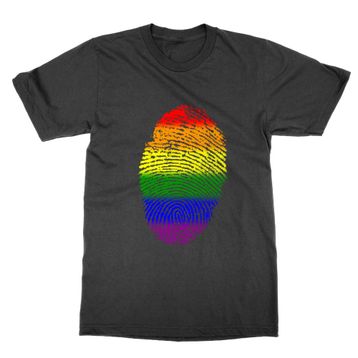 Cliquewear LGBT Identity Parmak İzi Tasarımlı Siyah Erkek T-shirt