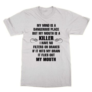 Cliquewear My Mind is a Dangerous Place Beyaz Erkek T-shirt