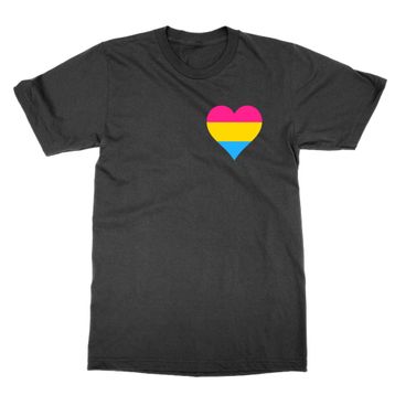 Cliquewear Pansexual Kalp Cepli Siyah Erkek T-shirt