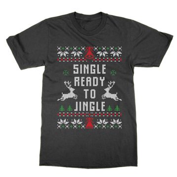 Cliquewear Single Ready to Jingle Christmas Siyah Erkek T-shirt