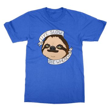 Cliquewear Sloth Live Slow Die Whenever Beyaz Erkek T-shirt