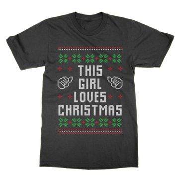Cliquewear This Girl Loves Christmas Siyah Erkek T-shirt