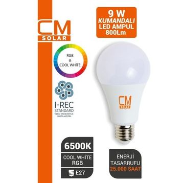 CmSolar 9 W Led Rgb E27 Duy Ampul