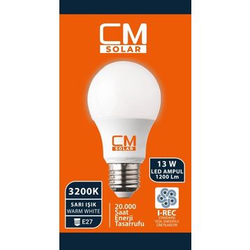 CmSolar E27 Duy 3200K 13 W Sarı Işık LED Ampul