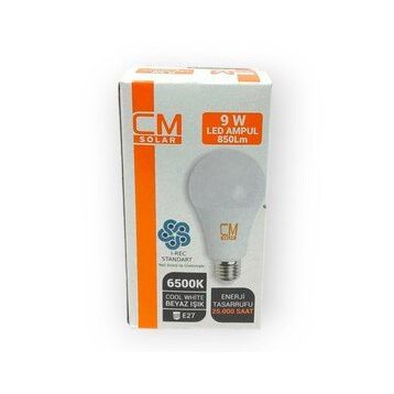 CmSolar E27 Duylu 9 W Led Beyaz Işık Ampul