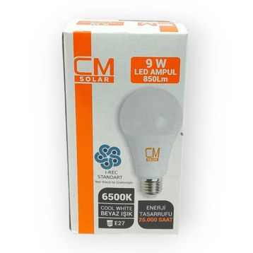 CmSolar E27 Duylu 9 W Led Beyaz Işık Ampul