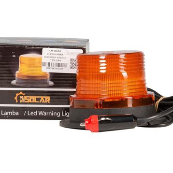 CmSolar Sarı Mıknatıslı Kablolu Flash Lamba 12 V-24 V Çakar Tepe Lambası