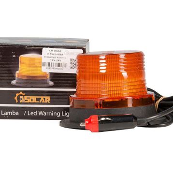 CmSolar Sarı Mıknatıslı Kablolu Flash Lamba 12 V-24 V Çakar Tepe Lambası