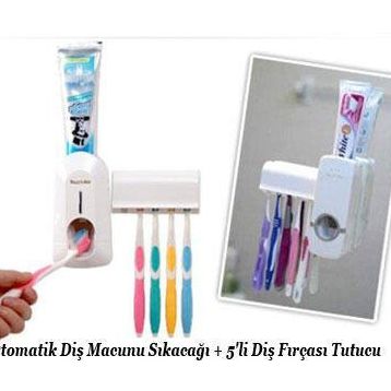 CMT Diş Macunu Sıkacağı ve 5li Fırça Tutucu