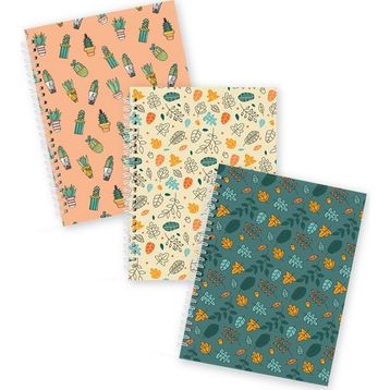 Co Notes Sert Kapak Kareli 3'lü Spiralli Defter
